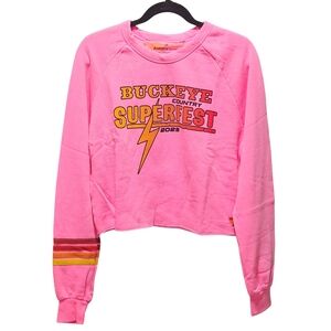 Aviator Nation Sweatshirt Buckeye Fest 2025 Cropped Crew Neon Pink 💕